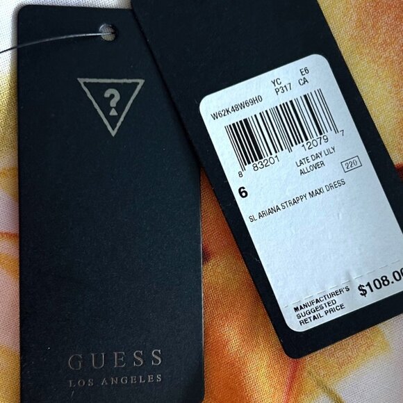 GUESS Ariana Strappy Maxi Dress Sz 6 - Picture 7 of 8